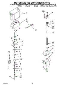 05 - Motor And Ice Container Parts parts for Whirlpool Refrigerator GS6NBEXRT00 from AppliancePartsPros.com