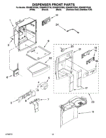 08 - Dispenser Front Parts parts for Whirlpool Refrigerator GS6NBEXRT00 from AppliancePartsPros.com