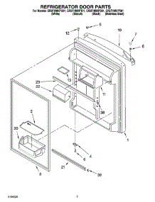 04 - Refrigerator Door Parts parts for Whirlpool Refrigerator GR2FHMXPT01 from AppliancePartsPros.com