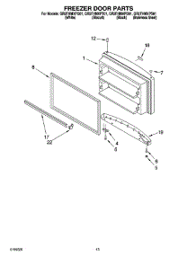 07 - Freezer Door Parts, Optional Parts parts for Whirlpool Refrigerator GR2FHMXPT01 from AppliancePartsPros.com