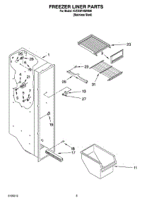 04 - Freezer Liner Parts parts for Whirlpool Refrigerator 5VES3FHGRS00 from AppliancePartsPros.com