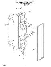 07 - Freezer Door Parts parts for Whirlpool Refrigerator 5VES3FHGRS00 from AppliancePartsPros.com