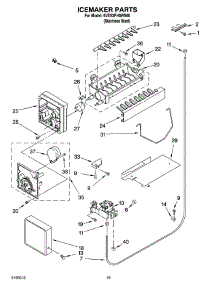 12 - Icemaker Parts, Optional Parts parts for Whirlpool Refrigerator 5VES3FHGRS00 from AppliancePartsPros.com