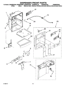 08 - Dispenser Front Parts parts for Whirlpool Refrigerator GS6NBEXRL00 from AppliancePartsPros.com