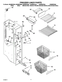 04 - Freezer Liner Parts parts for Whirlpool Refrigerator GS6NBEXRQ00 from AppliancePartsPros.com