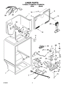 03 - Liner Parts parts for Whirlpool Refrigerator ET1RHMXKT04 from AppliancePartsPros.com