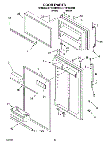 02 - Door Parts parts for Whirlpool Refrigerator ET1RHMXKQ04 from AppliancePartsPros.com