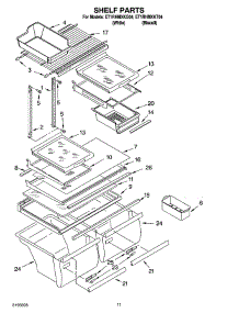 06 - Shelf Parts, Optional Parts parts for Whirlpool Refrigerator ET1RHMXKQ04 from AppliancePartsPros.com