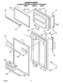 02 - Door Parts parts for Whirlpool Refrigerator ET1CHMXKQ04 from AppliancePartsPros.com