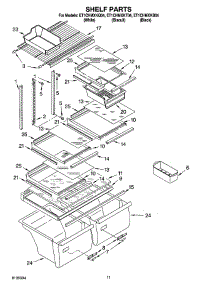 06 - Shelf Parts, Optional Parts parts for Whirlpool Refrigerator ET1CHMXKQ04 from AppliancePartsPros.com