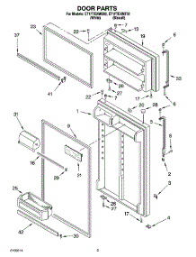 02 - Door Parts parts for Whirlpool Refrigerator ET1FTEXMT02 from AppliancePartsPros.com