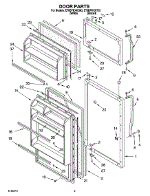 02 - Door Parts parts for Whirlpool Refrigerator ET8BPKXKT03 from AppliancePartsPros.com