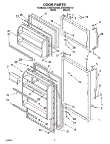 02 - Door Parts parts for Whirlpool Refrigerator ET8GTKXKT03 from AppliancePartsPros.com