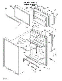02 - Door Parts parts for Whirlpool Refrigerator 5ET2WVKRQ00 from AppliancePartsPros.com