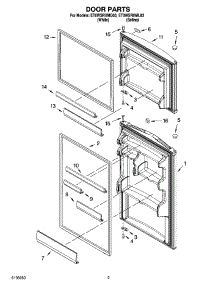 02 - Door Parts parts for Whirlpool Refrigerator ET0WSRXML03 from AppliancePartsPros.com
