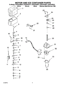 05 - Motor And Ice Container Parts parts for Whirlpool Refrigerator GS2SHAXNQ01 from AppliancePartsPros.com