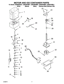 05 - Motor And Ice Container Parts parts for Whirlpool Refrigerator GS6SHEXML01 from AppliancePartsPros.com