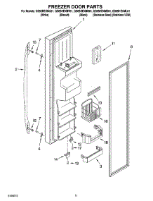 07 - Freezer Door Parts parts for Whirlpool Refrigerator GS6SHEXML01 from AppliancePartsPros.com