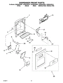 08 - Dispenser Front Parts parts for Whirlpool Refrigerator GS5SHAXNS01 from AppliancePartsPros.com