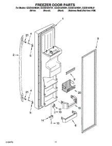 07 - Freezer Door Parts parts for Whirlpool Refrigerator GS2SHAXNS01 from AppliancePartsPros.com