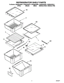 03 - Refrigerator Shelf Parts parts for Whirlpool Refrigerator GS5SHAXNT01 from AppliancePartsPros.com