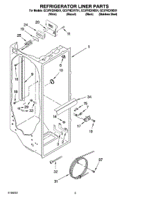 02 - Refrigerator Liner Parts parts for Whirlpool Refrigerator GC3PHEXNB01 from AppliancePartsPros.com