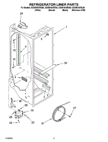 02 - Refrigerator Liner Parts parts for Whirlpool Refrigerator GD5RHAXRT00 from AppliancePartsPros.com