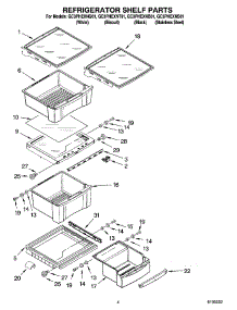 03 - Refrigerator Shelf Parts parts for Whirlpool Refrigerator GC3PHEXNS01 from AppliancePartsPros.com