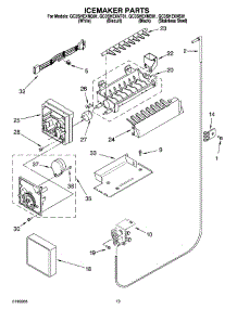 12 - Icemaker Parts, Optional Parts parts for Whirlpool Refrigerator GC3SHEXNB01 from AppliancePartsPros.com