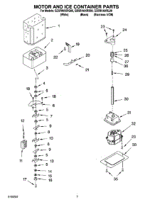 05 - Motor And Ice Container Parts parts for Whirlpool Refrigerator GD5RHAXRB00 from AppliancePartsPros.com