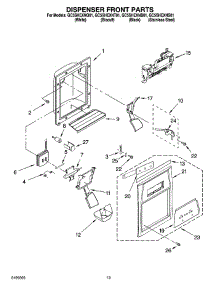 08 - Dispenser Front Parts parts for Whirlpool Refrigerator GC5SHEXNS01 from AppliancePartsPros.com