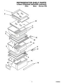 03 - Refrigerator Shelf Parts parts for Whirlpool Refrigerator GD5RHAXRQ00 from AppliancePartsPros.com