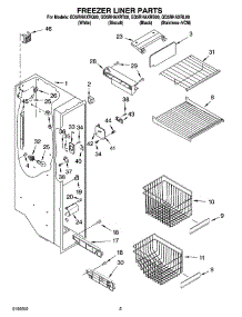 04 - Freezer Liner Parts parts for Whirlpool Refrigerator GD5RHAXRT00 from AppliancePartsPros.com