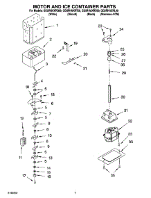 05 - Motor And Ice Container Parts parts for Whirlpool Refrigerator GD5RHAXRT00 from AppliancePartsPros.com
