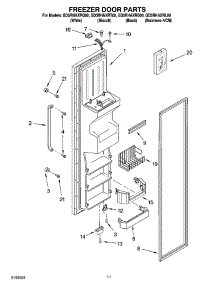 07 - Freezer Door Parts parts for Whirlpool Refrigerator GD5RHAXRT00 from AppliancePartsPros.com