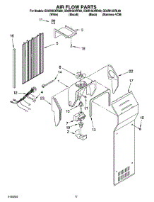 10 - Air Flow Parts parts for Whirlpool Refrigerator GD5RHAXRT00 from AppliancePartsPros.com