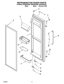 06 - Refrigerator Door Parts parts for Whirlpool Refrigerator GD5RHAXRQ00 from AppliancePartsPros.com
