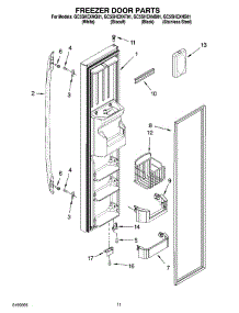 07 - Freezer Door Parts parts for Whirlpool Refrigerator GC5SHEXNT01 from AppliancePartsPros.com