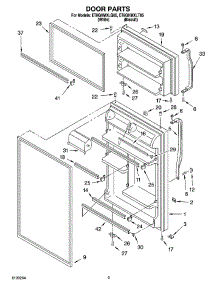 02 - Door Parts parts for Whirlpool Refrigerator ET8GHMXLQ05 from AppliancePartsPros.com