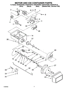 05 - Motor And Ice Container Parts parts for Whirlpool Refrigerator ED5PHEXRL00 from AppliancePartsPros.com