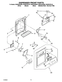 08 - Dispenser Front Parts parts for Whirlpool Refrigerator ED5PHEXRQ00 from AppliancePartsPros.com