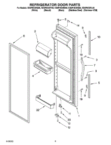 06 - Refrigerator Door Parts parts for Whirlpool Refrigerator ED5PHEXRL00 from AppliancePartsPros.com