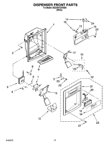09 - Dispenser Front Parts parts for Whirlpool Refrigerator 6GS2SHQXRQ00 from AppliancePartsPros.com