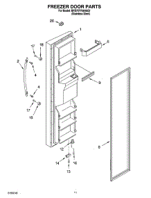 07 - Freezer Door Parts parts for Whirlpool Refrigerator BRS70YRANA02 from AppliancePartsPros.com