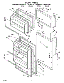 02 - Door Parts parts for Whirlpool Refrigerator ET6WSMXKT02 from AppliancePartsPros.com