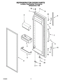 06 - Refrigerator Door Parts parts for Whirlpool Refrigerator 7ED2GTQXPQ00 from AppliancePartsPros.com