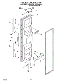 07 - Freezer Door Parts parts for Whirlpool Refrigerator 7ED2GTQXPQ00 from AppliancePartsPros.com