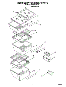 03 - Refrigerator Shelf Parts parts for Whirlpool Refrigerator 6ED2FHKXRL00 from AppliancePartsPros.com