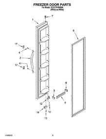 07 - Freezer Door Parts parts for Whirlpool Refrigerator ED2GTKXNQ00 from AppliancePartsPros.com