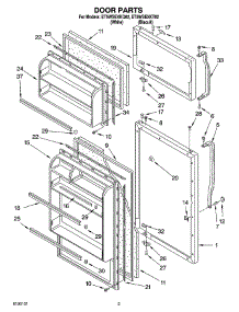 02 - Door Parts parts for Whirlpool Refrigerator ET5WSEXKQ02 from AppliancePartsPros.com